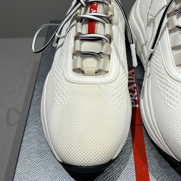 Prada Knit Lace Up Trainer Sneakers - Picture 2 of 7